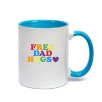 Mug, 15oz Colour Handle/Inside, Free Dad Hugs