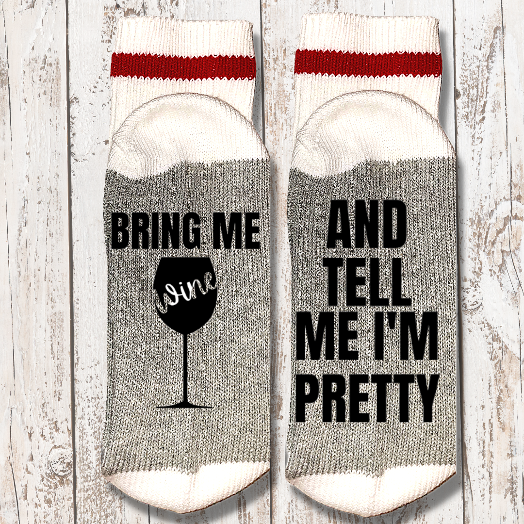 Cabin Socks, WINE, If You Can Read This