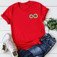 T-Shirt, Rainbow Infinity Symbol, Adult Unisex