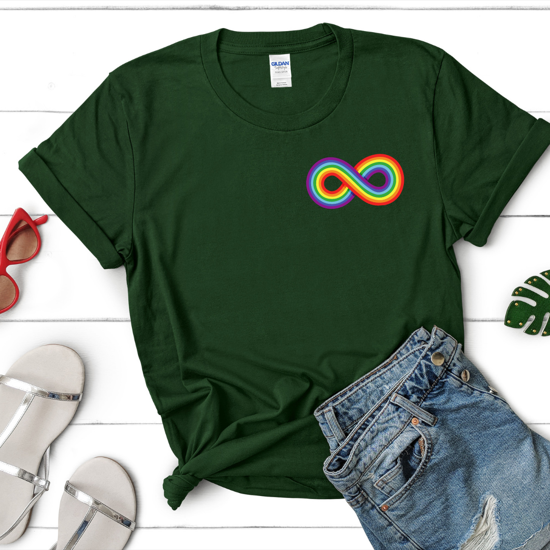 T-Shirt, Rainbow Infinity Symbol, Adult Unisex