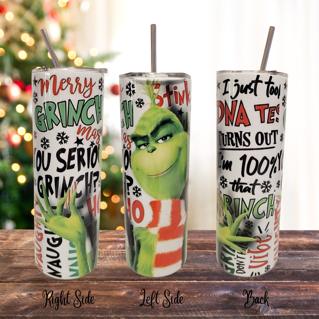 Tumbler, 20oz Skinny, Grinch