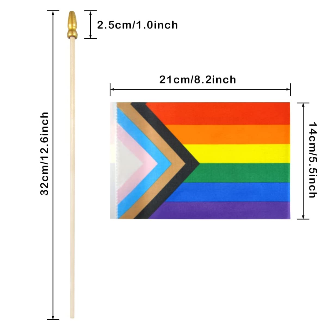Pride Progress Mini Flags, 5" x 8"