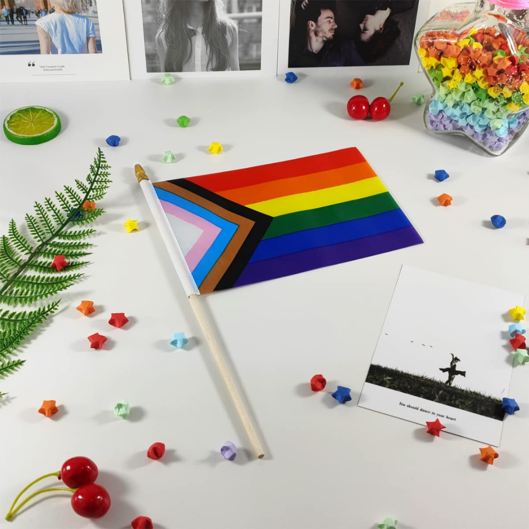 Pride Progress Mini Flags, 5" x 8"